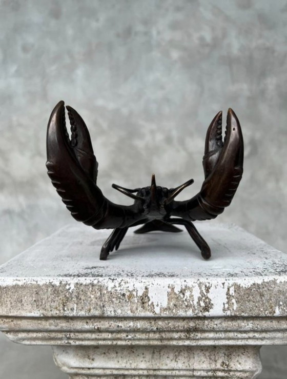 Image 1 of Sooka Bronze-Skulptur Hummer - 19*11cm - dunkle Bronze Beeindruckender großer Hummer aus Bronze, Sonderanfertigung, schwarz