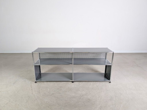 Buffet USM Haller 2x2 d'origine, panneau TV gris Fritz Haller
