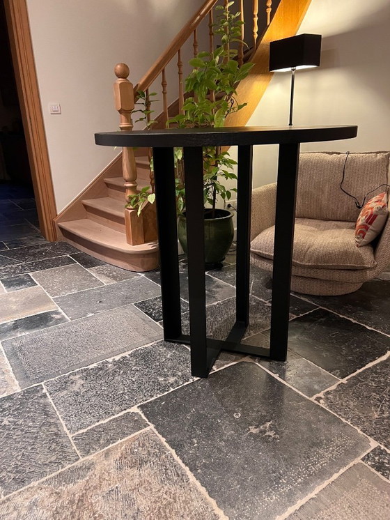 Image 1 of Table haute ronde, plateau en chêne