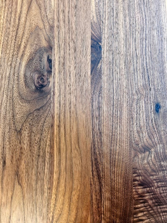 Image 1 of Mid-Century Modern Dining Table – Solid European Walnut & Black Oak – Handmade – 180 × 90 × 78 cm