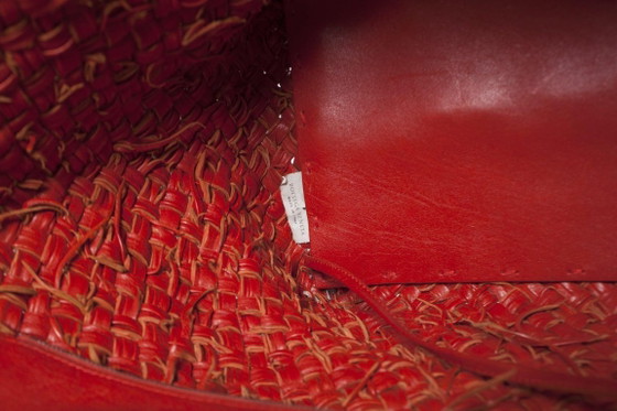 Image 1 of Bottega Veneta, Red cabas tote with pouch