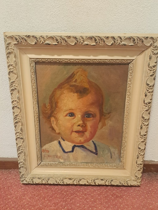 Portrait d'un garçon, artiste Cees Witters 1899-1981