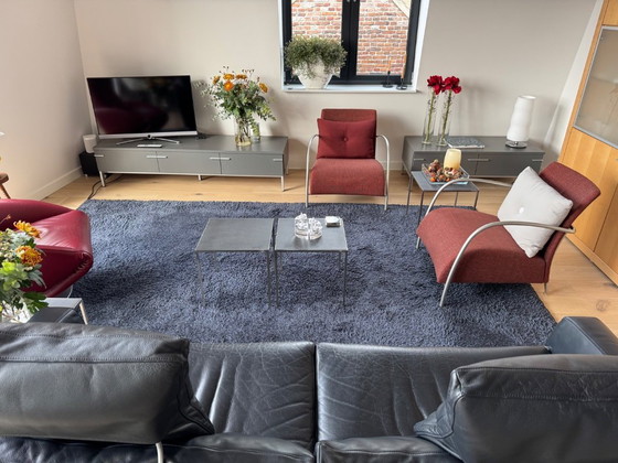 Image 1 of Wollteppich 250 x 350 cm, blau gesprenkelt.