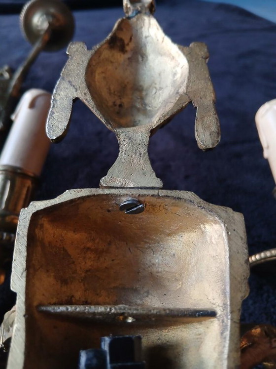 Image 1 of Bronze wall lights in the Louis XVI, Empire, and Neoclassical styles