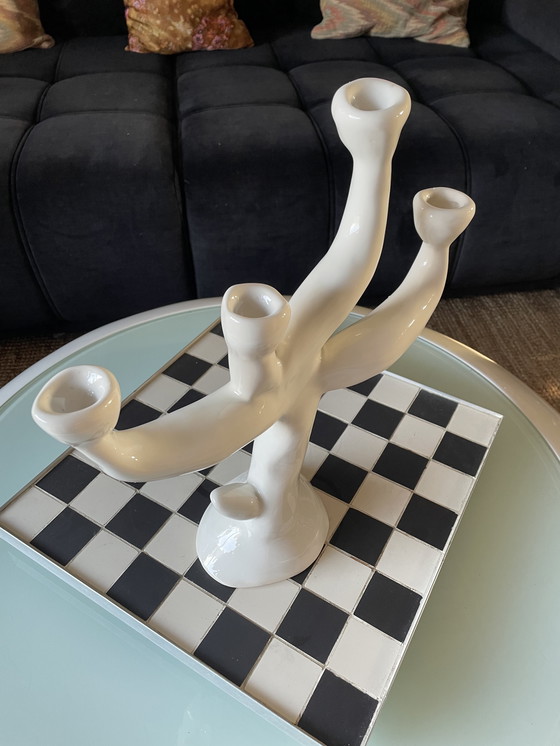 Image 1 of Candelabro de cerámica contemporáneo hecho a mano
