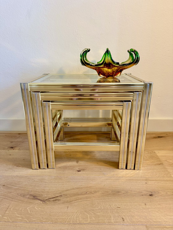 Image 1 of Vintage Italian Design nesting tables in Hollywood Regency style