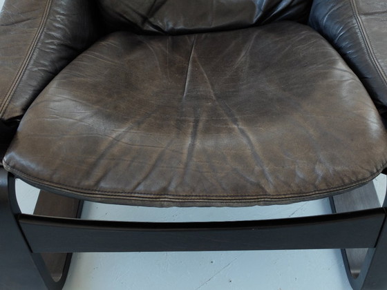 Image 1 of Paire de fauteuil en cuir Kroken, Ake Fribyter pour Nelo année 70, Set de 2