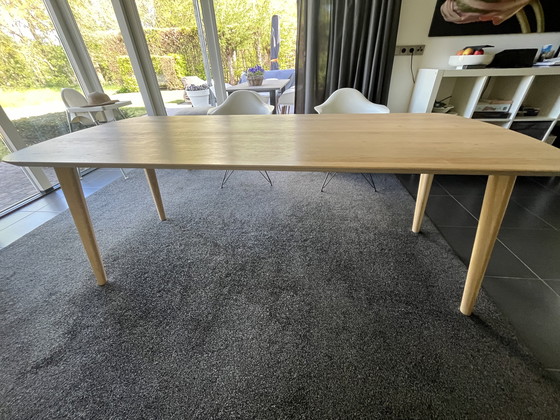 Image 1 of Withewash eiken eetkamertafel van de Machinefabriek Utrecht