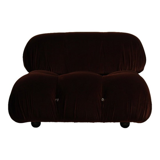 Image 1 of 2x Camaleonda sofa modules by Mario Bellini for B&B Italia in chocolate brown velvet, Italy, 1970s