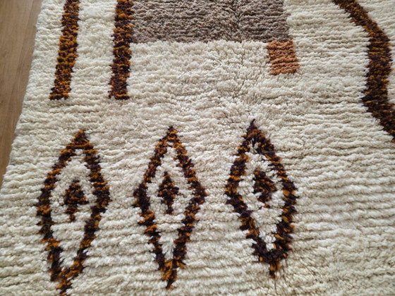 Image 1 of Handgemaakt Marokkaans wollen tapijt 2,5 x 1,5 m: Berber geometrisch ontwerp