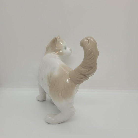 Image 1 of „Katzen“-Figur, emailliertes Porzellan, Nao von Lladró, 20. Jahrhundert – Spanien
