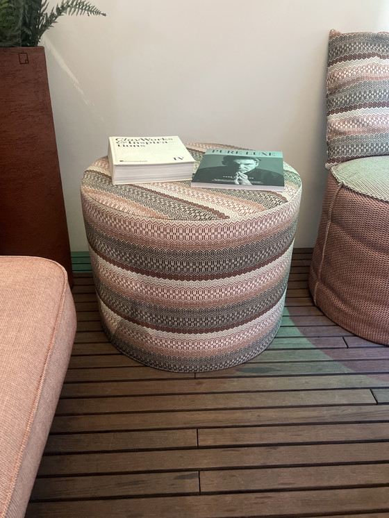 Image 1 of For Sale Dedon Sofa Pink with Teak Frame