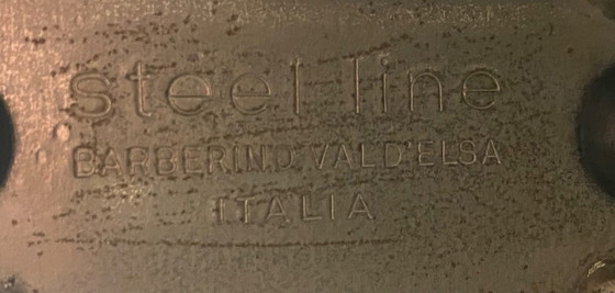 Image 1 of Steel Line (Italy) - Le Corbusier Style - Extending Chrome & Glass Table