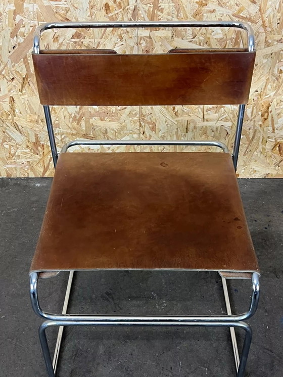 Image 1 of 60's 70's Acier Daim Chaise Vintage Giovanni Carini Planula Libellula