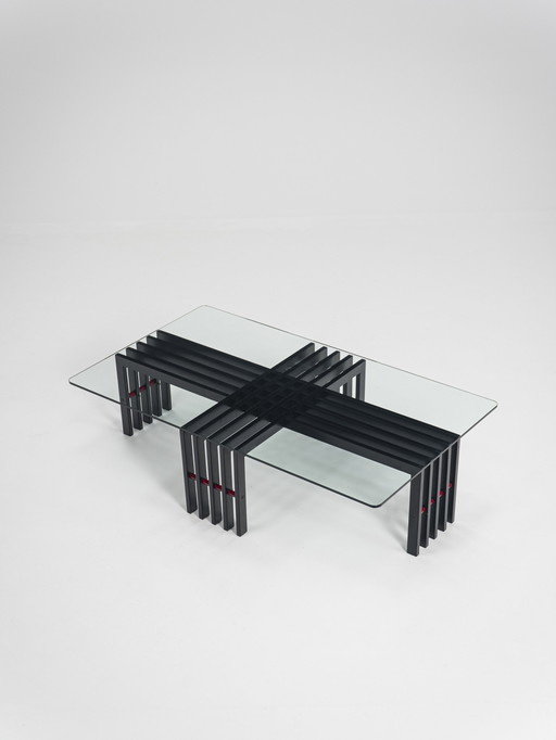 Wood Frame Coffee Table, Italy, 1970s