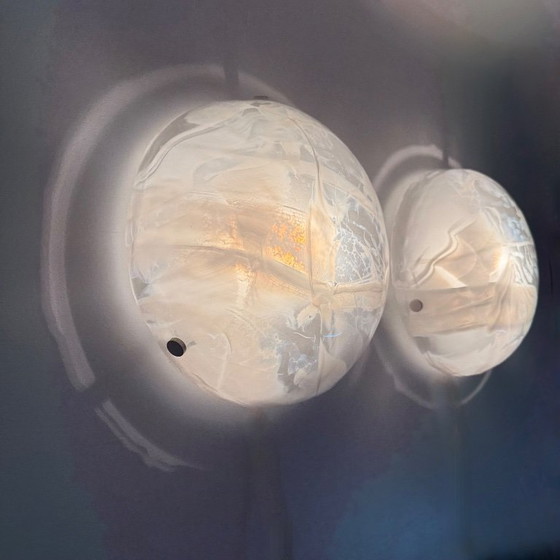 Image 1 of Paire d'encastrés hillebrand en verre de Murano, 1970