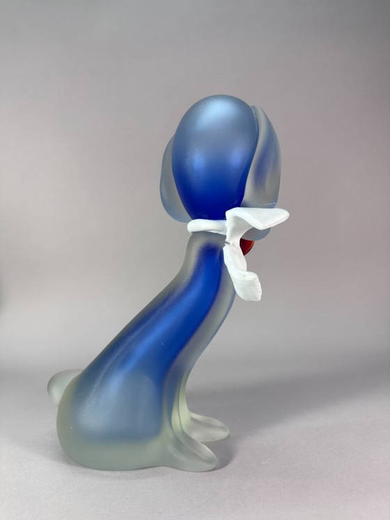 Image 1 of Sculpture de chien Murano Sommerso – De Mio Giuliano attrib. – Verre satiné – Verre d’art italien
