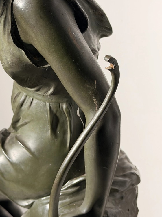 Nymphe de Diane, Sculture in Bronzo Antico di Signoret-Ledieu, Base Girevole (foto 3 di 6)