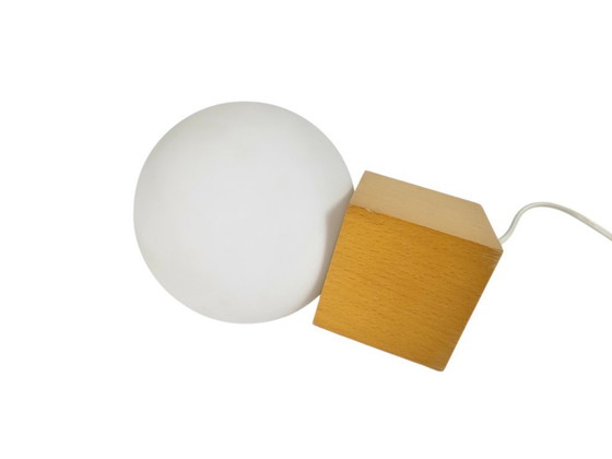 Image 1 of Massive - model 12620/01 - tafellamp - hout - opaline - 3e kwart 20e eeuw 