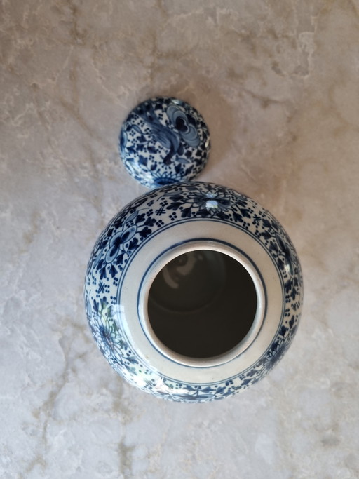 Pot de gingembre bleu Makkum Delft avec couvercle