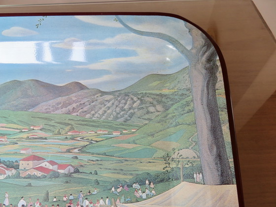 Image 1 of José Arrue "Romeria" Metallisches Serviertablett