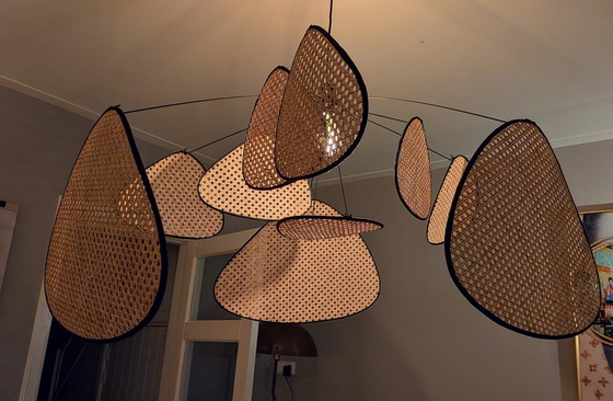 Image 1 of Lampada a sospensione schermo cannage naturale