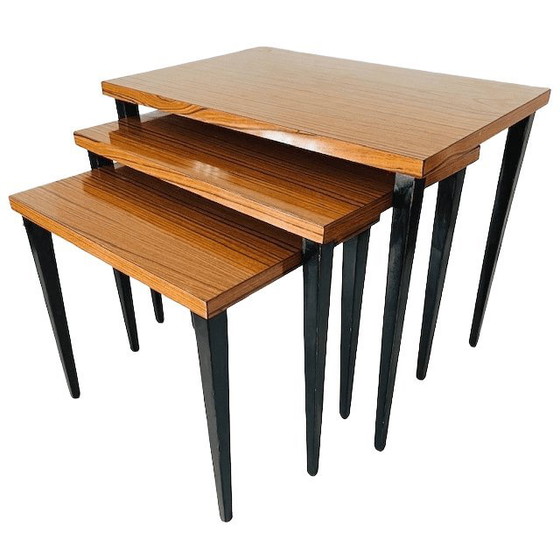 Image 1 of Vintage Mid-century modern Deens Design mimiset bijzettafels 1960's