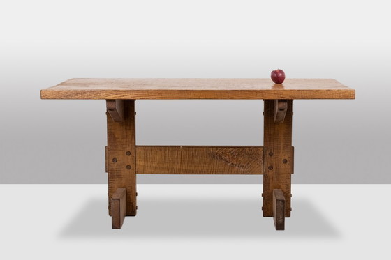 Image 1 of Officina Rivadossi. Tisch und 4 Stühle im Stil des Brutalismus. Italien, um 1970