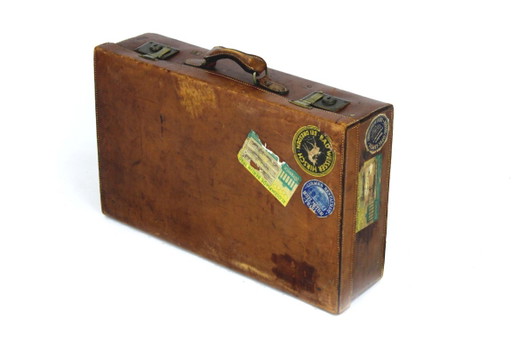 Valise en cuir pour participant aux Jeux olympiques de Berlin, par Alfred Lerbletier, années 1930 – decoratieve objecten
