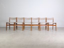 Original 6-piece set of Erik Buch chairs, mid-century style, teak vintage