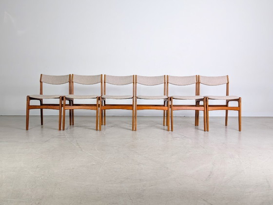 Image 1 of Set originale di 6 sedie Erik Buch, stile metà secolo, teak vintage