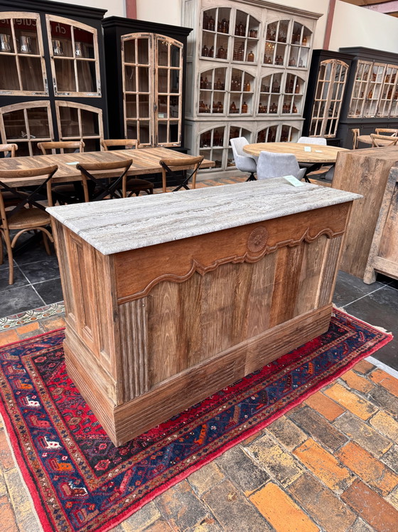 Counter old oak (60 x 155 x 92 cm) – Sideboard, Marble (photo 4 of 5)