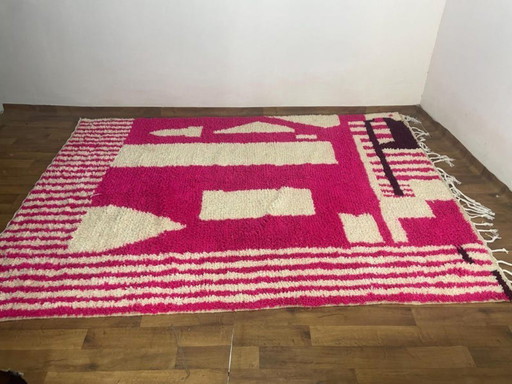 Handmade Moroccan Berber Wool Rug Geometric Patterns in Earthy Tones Soft Durable Artisan Craftsmanship