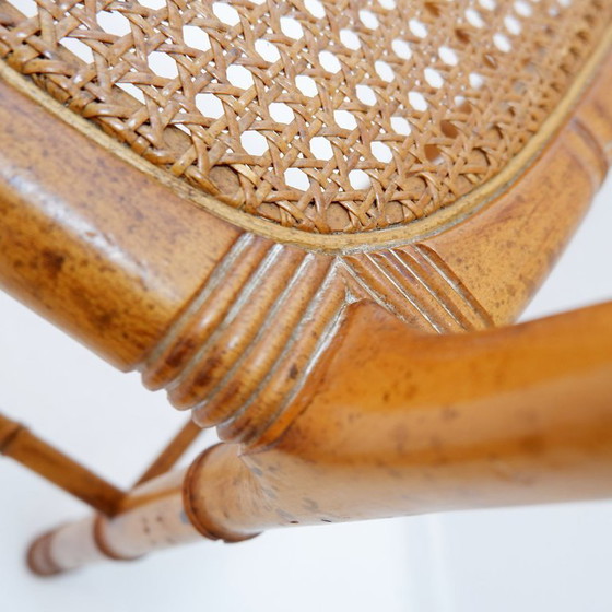 Image 1 of Poltrona d'accento vintage in stile organico, in finto bambù e canna - anni '60