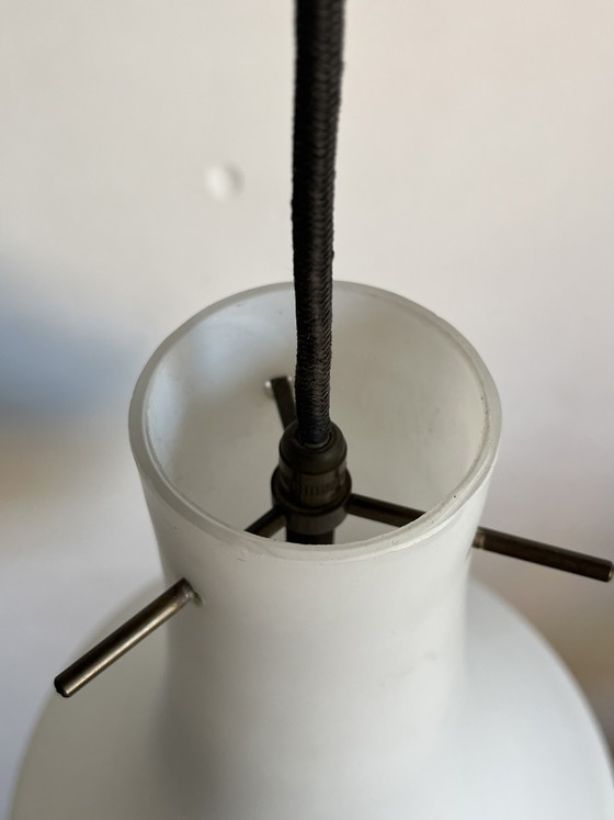 Image 1 of Opal glass pendant light in the Stilnovo style, 1960s Italy