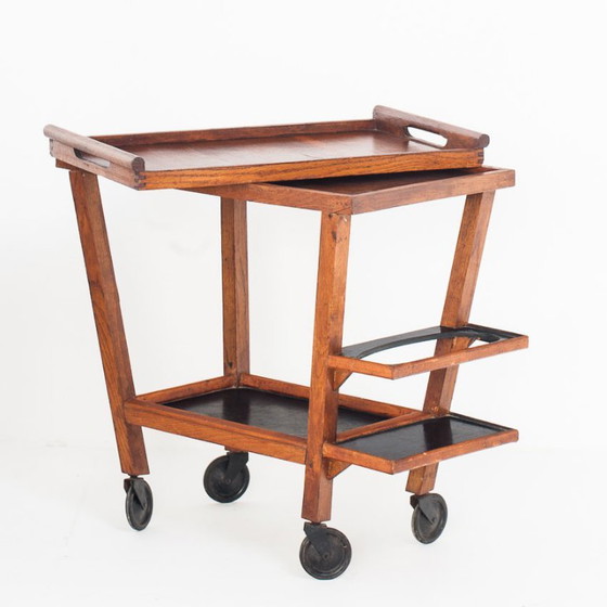 Carrello bar vintage in rovere con vassoio rimovibile. Francia, anni '50. – Carrelli bar, Wood (photo 3 of 13)