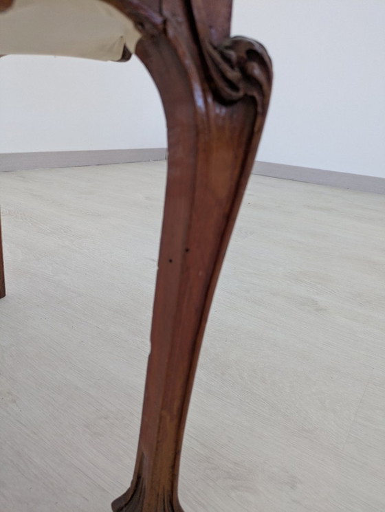 Image 1 of Art Nouveau - Sessel (2) - Holz, Stoff