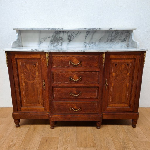 Vintage antique dresser chest of drawers bathroom furniture with marble top