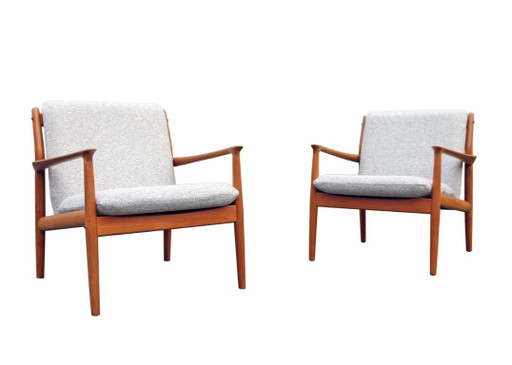Coppia di poltrone scandinave, Svend Age Eriksen, Glostrup Mobelfabrik, 1963 – fauteuils, Textile, Wood