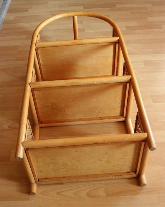 Image 1 of Mensola da parete in bambù in stile metà secolo, autoportante