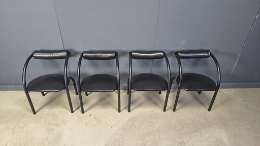Postmoderne Esszimmerstühle, 1980er Jahre, 4er-Set