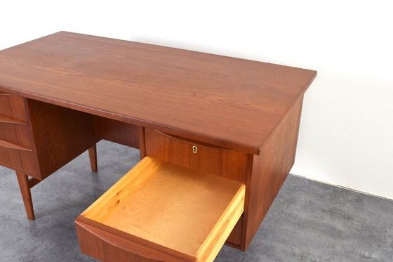 Image 1 of Mid-Century Danish Teak Executive Desk, 1960s.