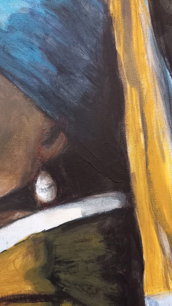 Image 1 of T. van Steenbergen "girl with pearl" 40 x 50 cm