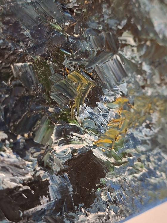 Kathleen Storme – "Rocher dans les vagues" (2010) – Marine Impasto Originale (30x40 cm) – Objets d'art (photo 8 of 10)