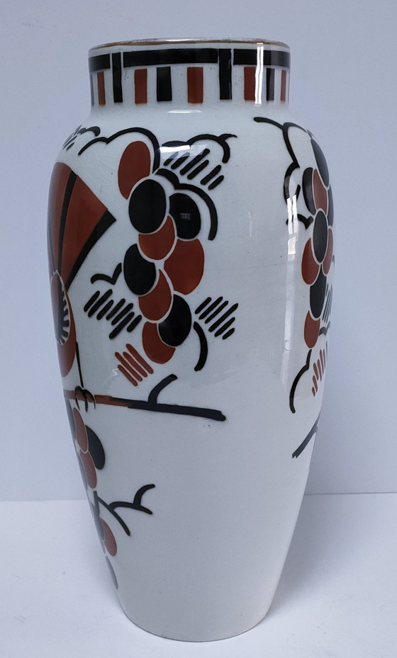Image 1 of Art Deco vase by Keller Guérin, "Ceylon" bird