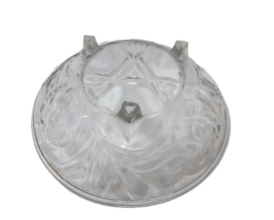 Image 1 of Vintage fruitschaal van helder glas op 3 poten