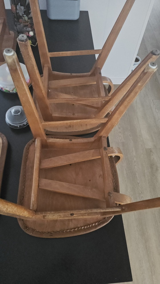 Set di 4 sedie da pranzo vintage retrò | Legno marrone – Textile, Wood (photo 11 of 11)