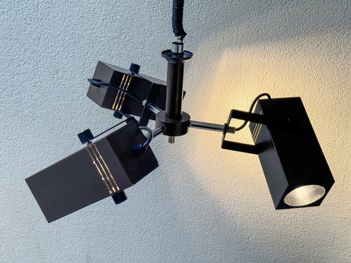 Rare lampe suspendue Philips marron des années 1970 - 3 lumières, design de l'âge de l'espace