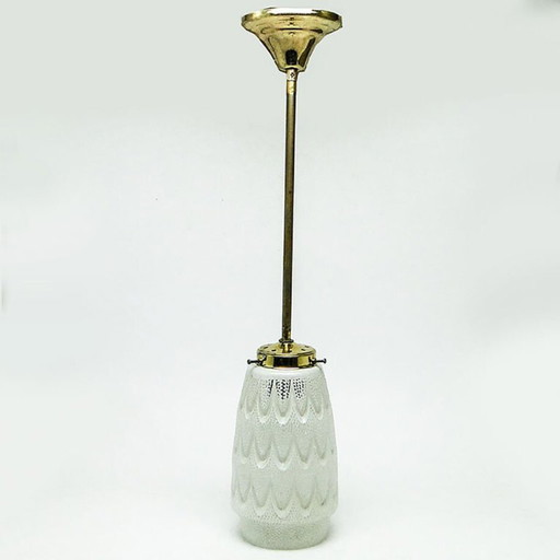 Postmodern Pendant Lamp From Polam, Poland, 1950s – hanglampen, Glass, Metal
