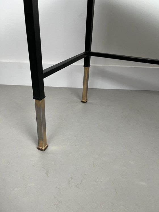 Image 1 of Italienischer Schreibtisch von 1950 aus Glas, Mahagoniholz ​​und vergoldetem Metall